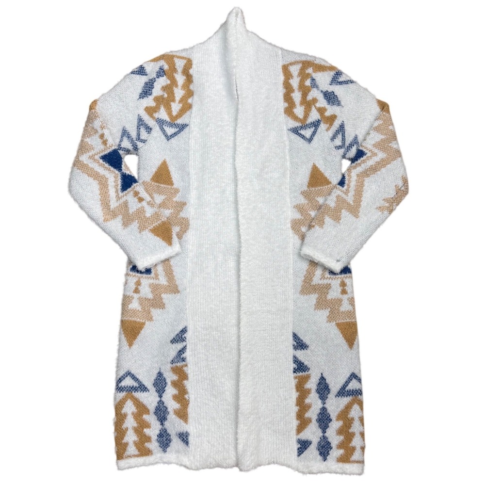 Northern Angel Southwestern Eyelash Knit Cardigan Women Size S Aztec Tribal Boho
